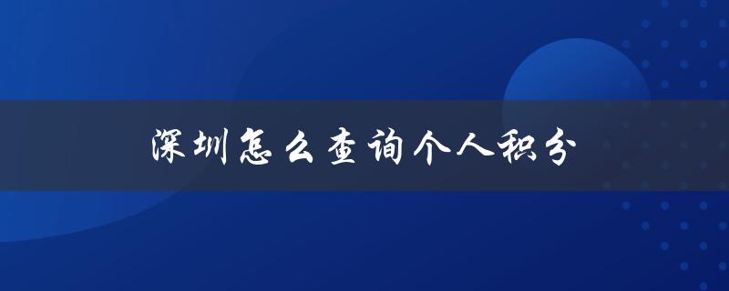 深圳市社保局官网如何查询个人积分？-图1