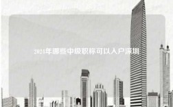 2024年哪些中级职称可以入户深圳