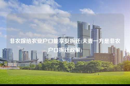 非农嫁给农业户口能享受拆迁(夫妻一方是非农户口拆迁政策)-图1