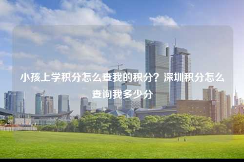 小孩上学积分怎么查我的积分？深圳积分怎么查询我多少分-图1