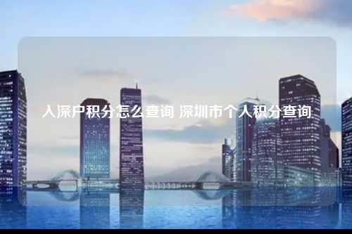 入深户积分怎么查询 深圳市个人积分查询-图1