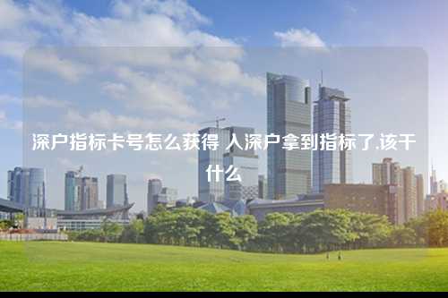 深户指标卡号怎么获得 入深户拿到指标了,该干什么-图1