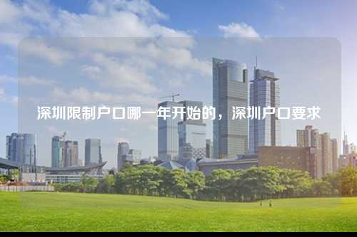 深圳限制户口哪一年开始的，深圳户口要求-图1