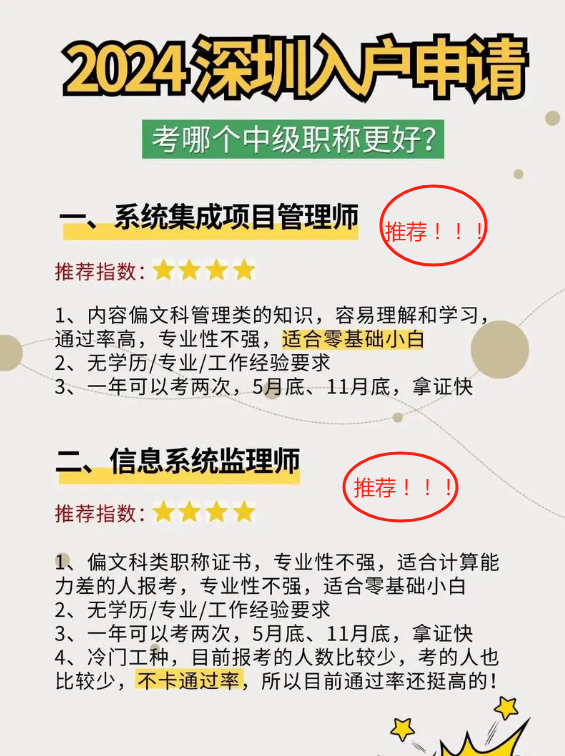 深圳入户职称明细表 2024年最新政策